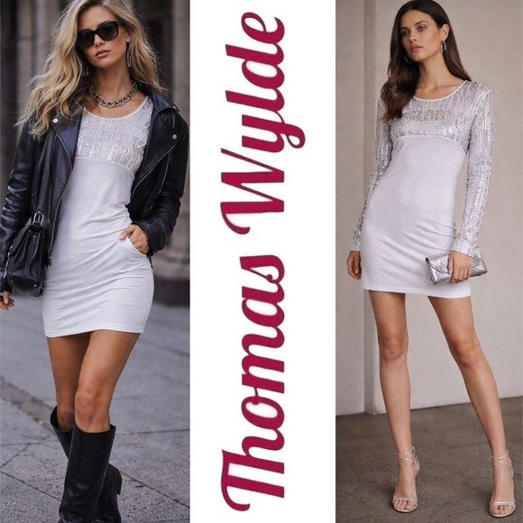 Thomas Wylde Dresses & Skirts - THOMAS WYLDE Y2K Sheer Silk Lyocell Text Print Dress Avant Garde Editorial Small